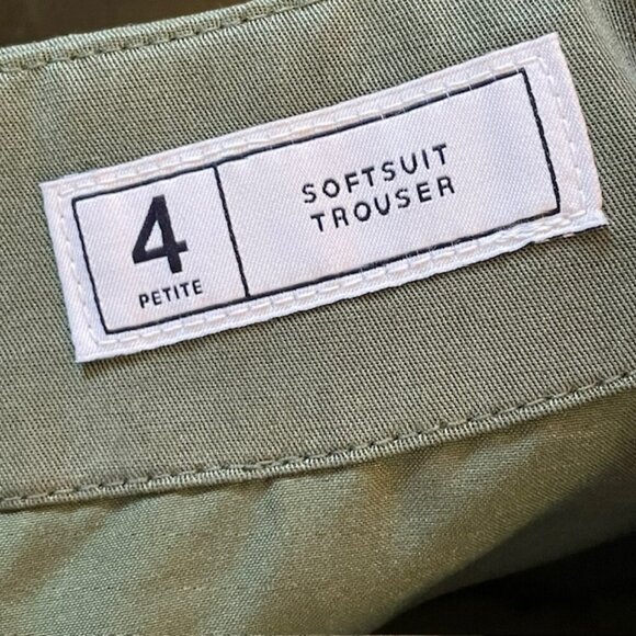 Gap Soft Suit Trouser High Rise Wide Leg Jungle Green Dress Pants NWT 4 Petite - Picture 9 of 13